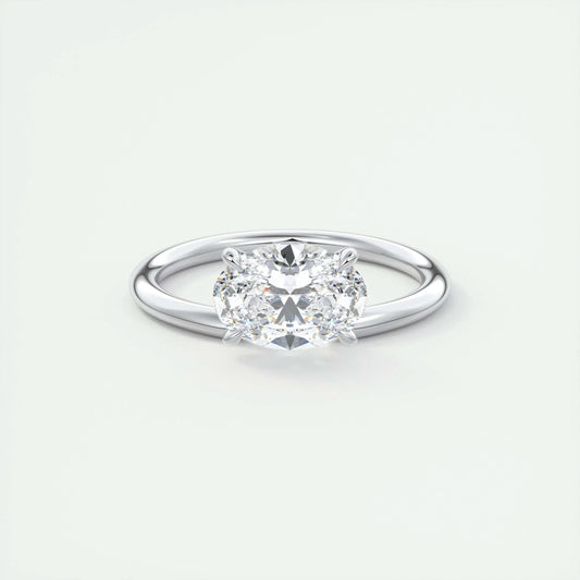 1.91 CT Oval Cut Solitaire Moissanite Engagement Ring