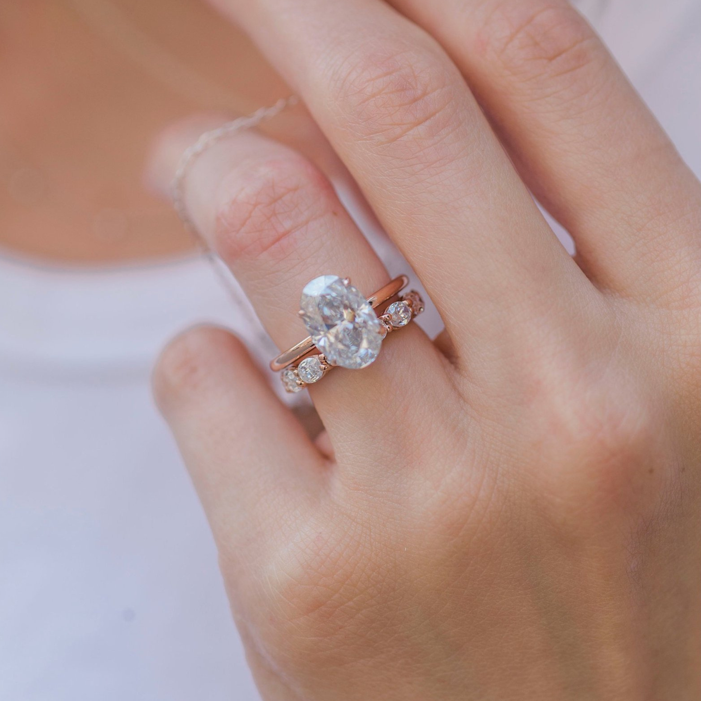 4 CT Oval Solitaire Lab Grown Diamond Engagement Ring