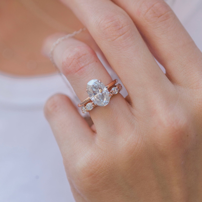 4 CT Oval Solitaire Lab Grown Diamond Engagement Ring