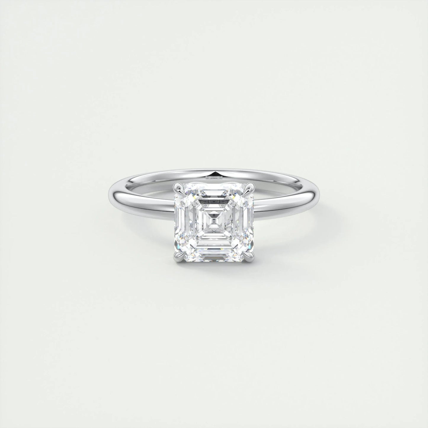 2.03 CT Asscher Cut Solitaire Moissanite Engagement Ring