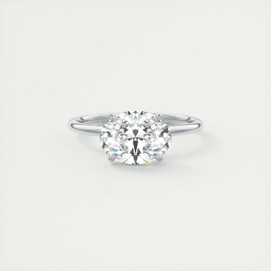 1.91 CT Oval Cut Solitaire Moissanite Engagement Ring