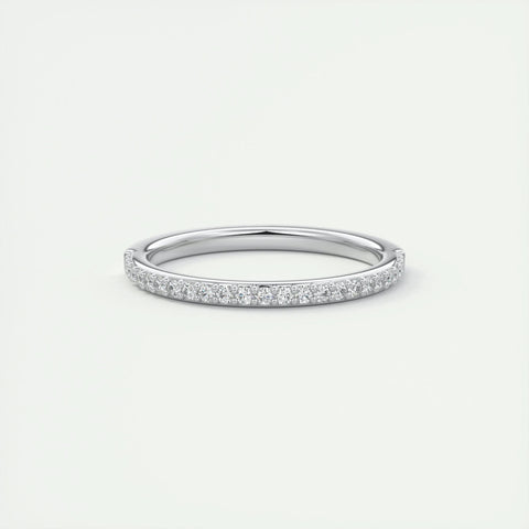 0.18 Round Minimalist Half Eternity Moissanite Bridal Wedding Band