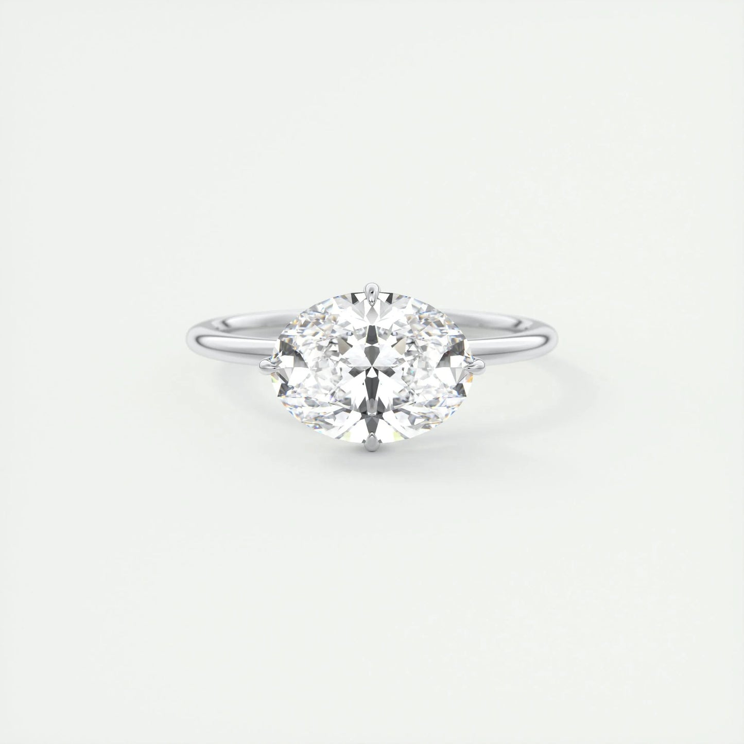 1.91 CT Oval Solitaire Hidden Halo Moissanite Engagement Ring