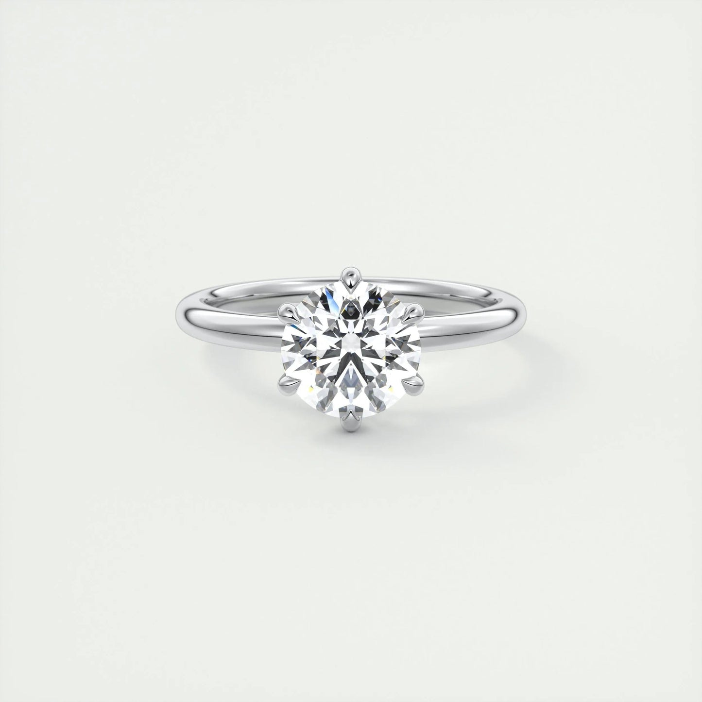 1.35 CT Round Cut Solitaire Moissanite Engagement Ring