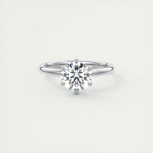 1.35 CT Round Cut Solitaire Moissanite Engagement Ring