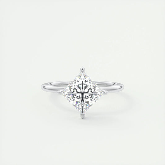 2.08 CT Princess Cut Solitaire Moissanite Engagement Ring