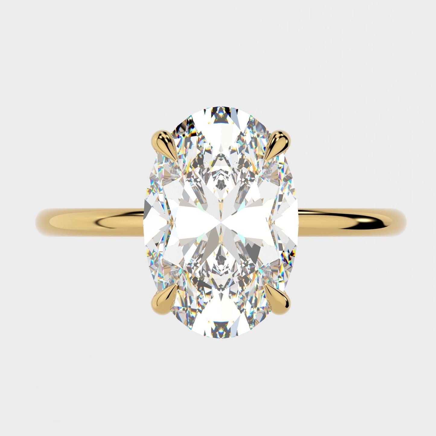 4.0 CT Oval Solitaire Moissanite Engagement Ring