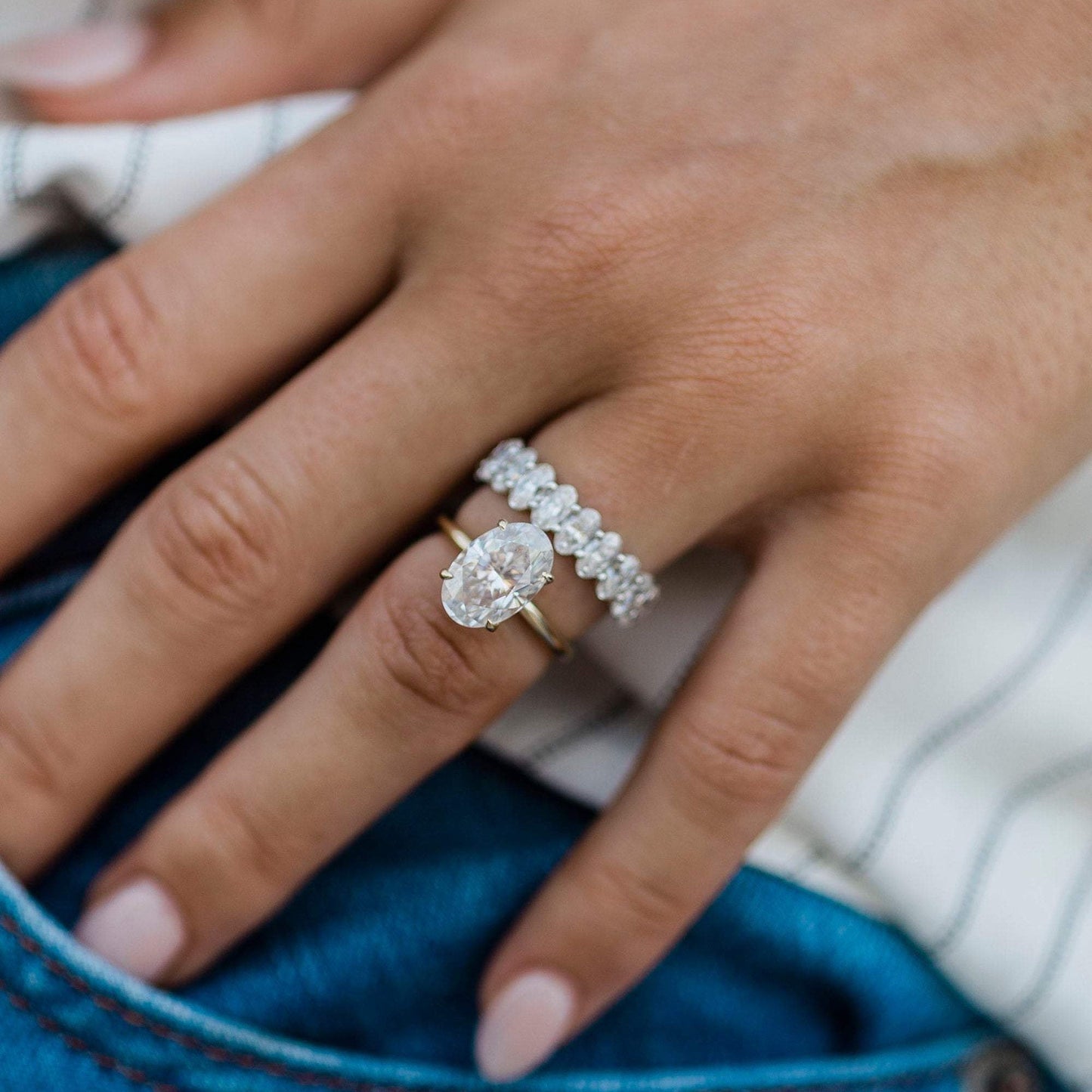 4 CT Oval Solitaire Lab Grown Diamond Engagement Ring