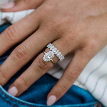4 CT Oval Solitaire Lab Grown Diamond Engagement Ring