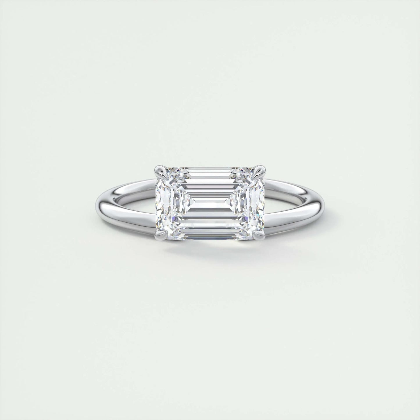 1.91 CT Emerald Cut Solitaire Moissanite Engagement Ring