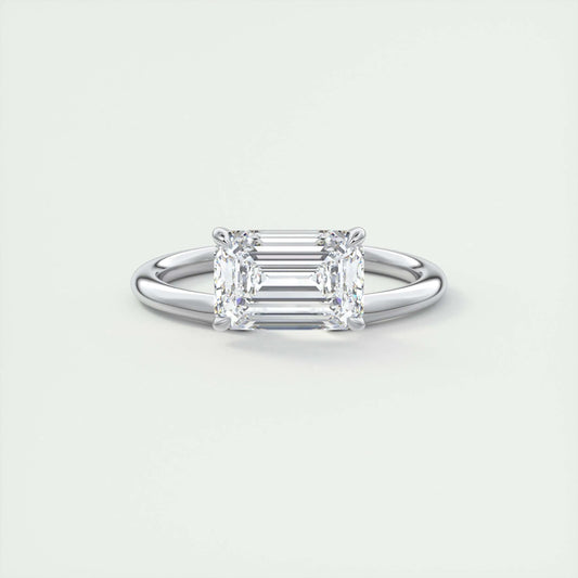 1.91 CT Emerald Cut Solitaire Moissanite Engagement Ring