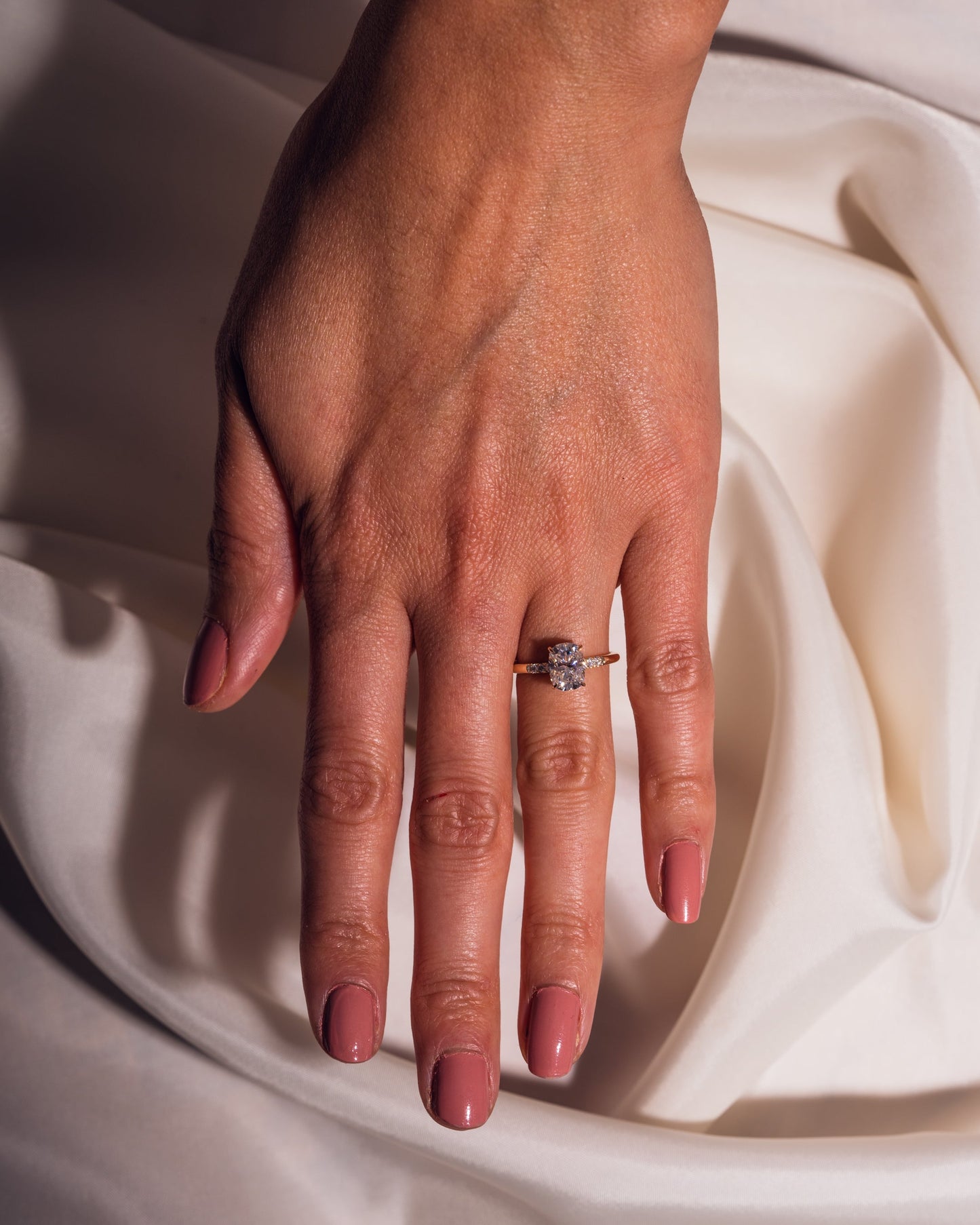 1.49 CT Cushion Cut Moissanite Solitaire Engagement Ring With Hidden Halo Setting