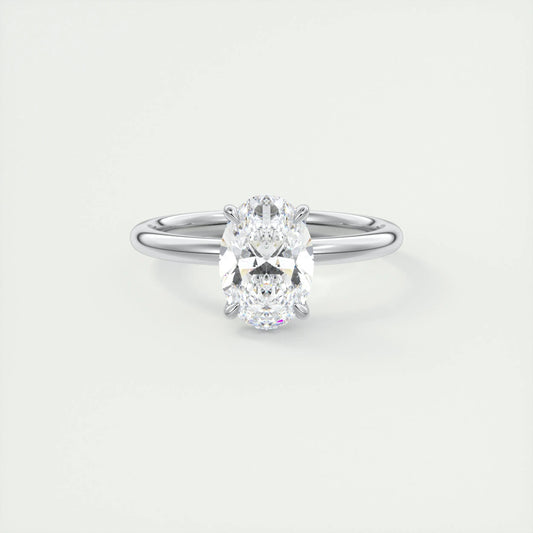 1.91 CT Oval Cut Solitaire Moissanite Engagement Ring