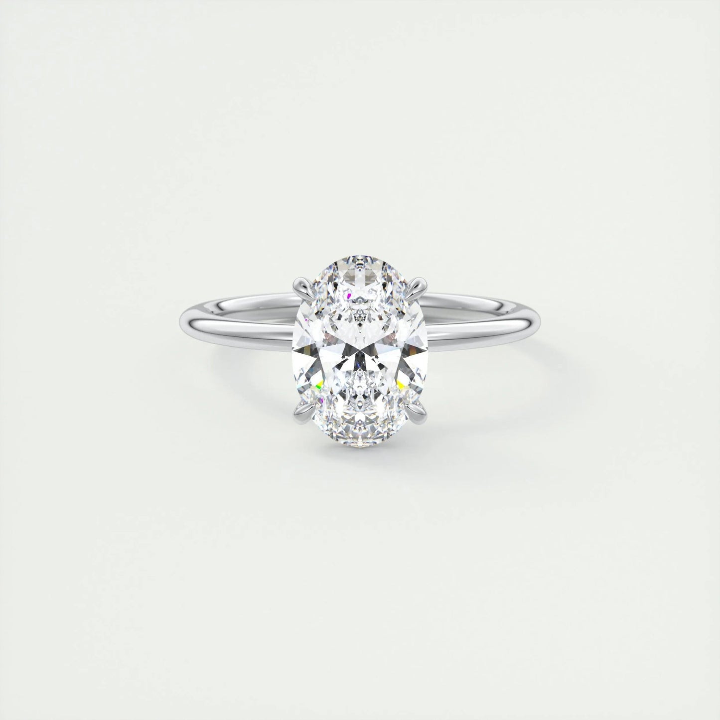 1.91 CT Oval Cut Solitaire Moissanite Engagement Ring