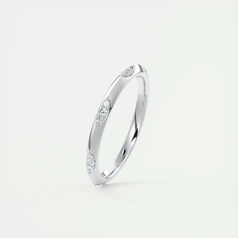 0.09 Round Cut Flush Moissanite Bridal Wedding Band