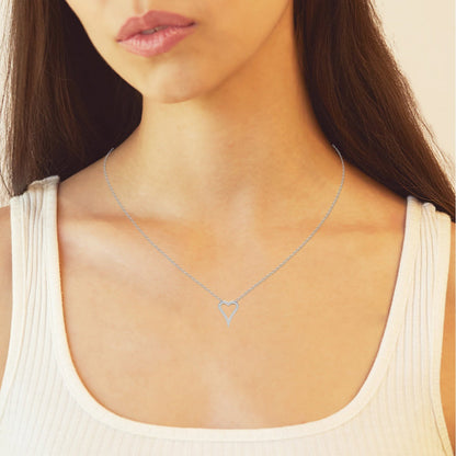 0.25 TCW Round Cut Moissanite Heart Shape Necklace