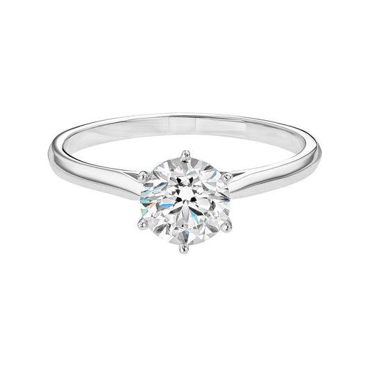 0.80 CT Round Shaped Moissanite Solitaire Engagement Ring