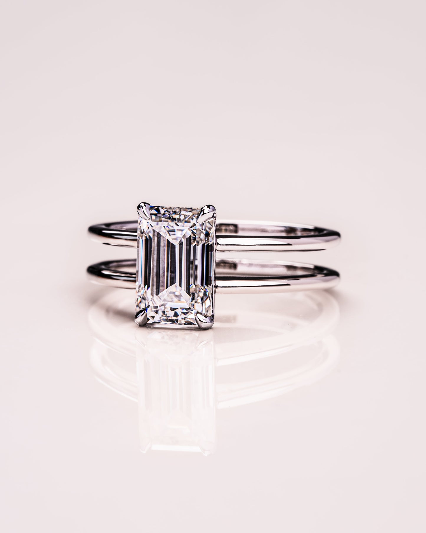 2.30 CT Emerald Cut Solitaire Moissanite Engagement Ring