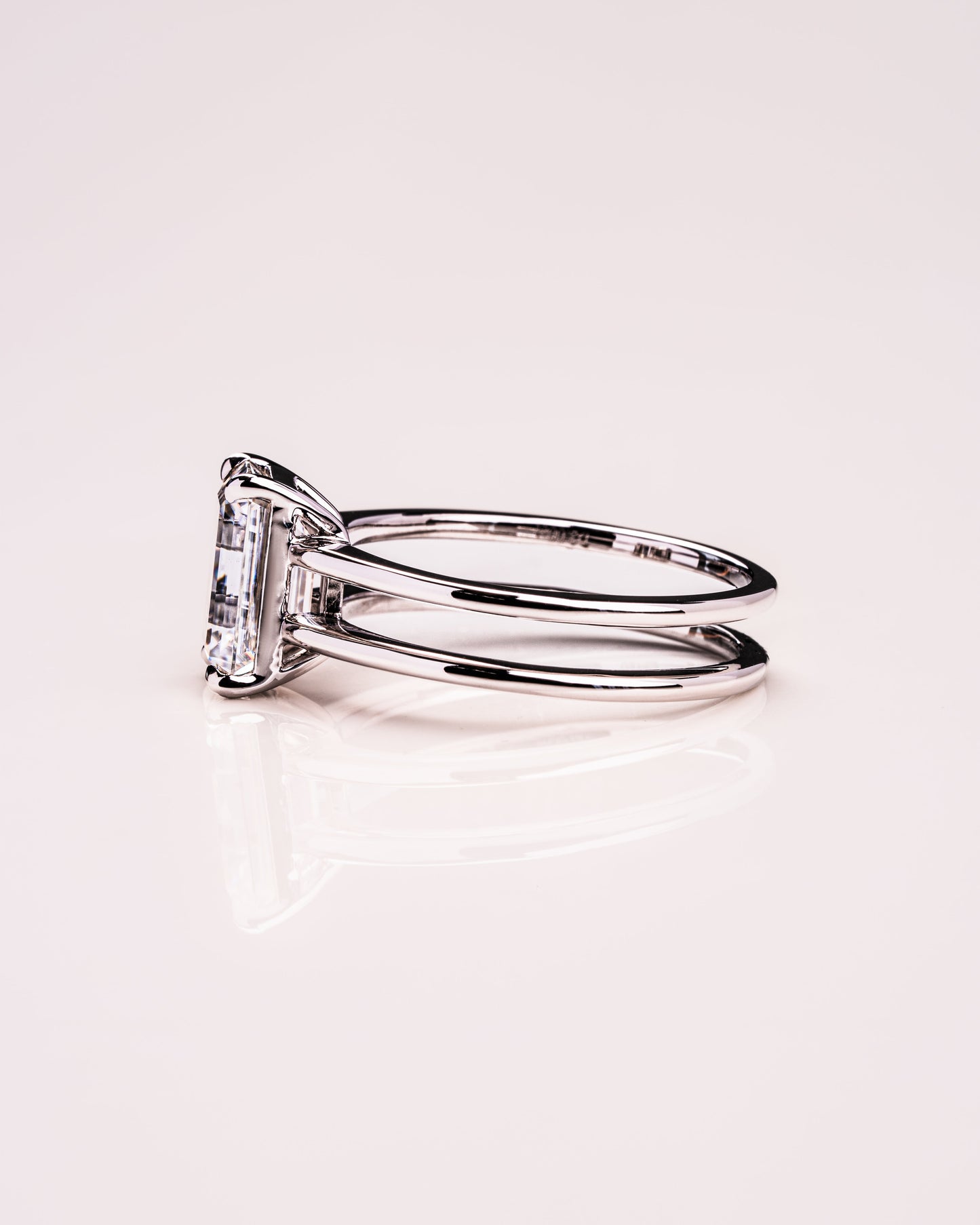 2.30 CT Emerald Cut Solitaire Moissanite Engagement Ring
