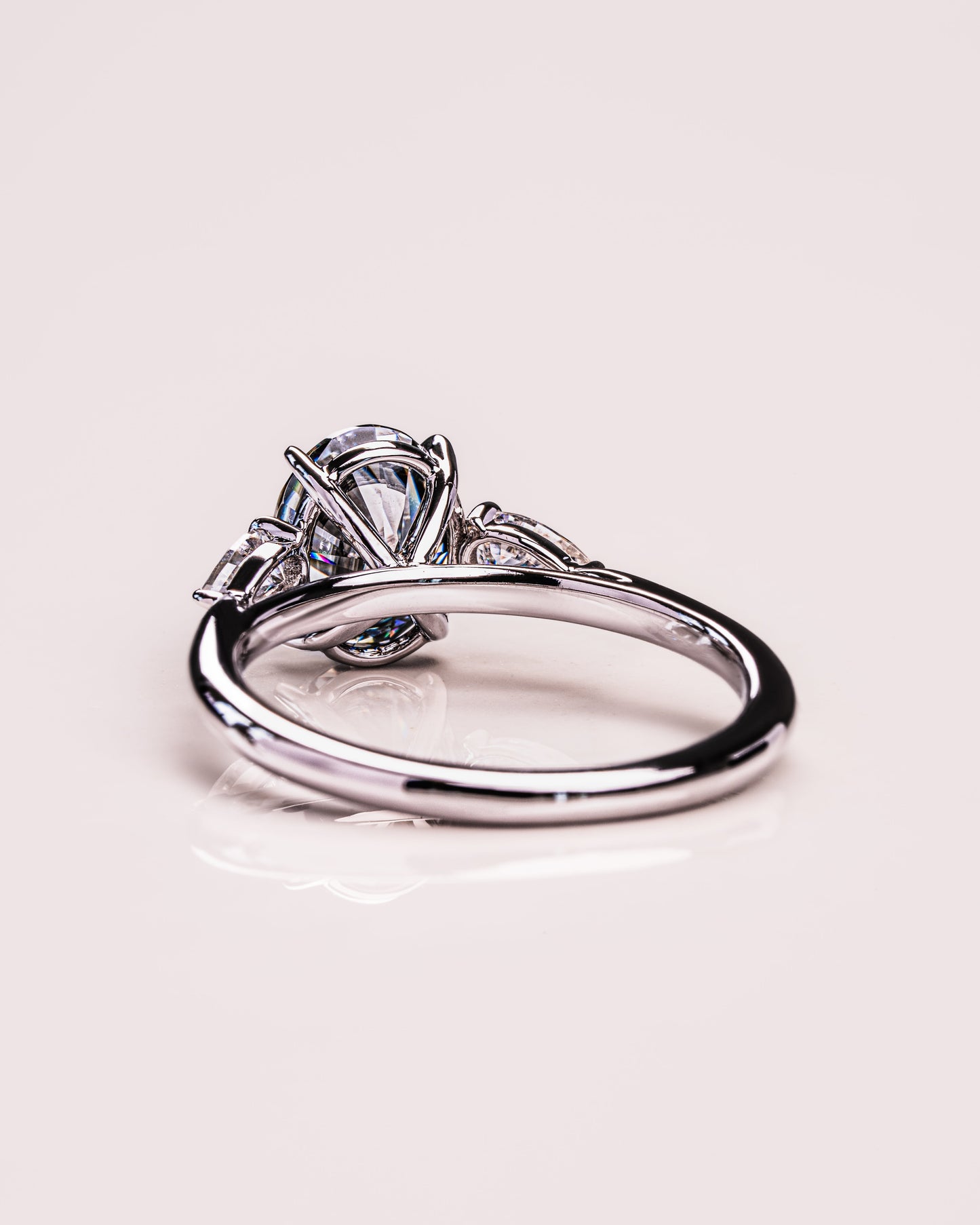 1.91 CT Oval Cut Three Stone Moissanite Engagement Ring