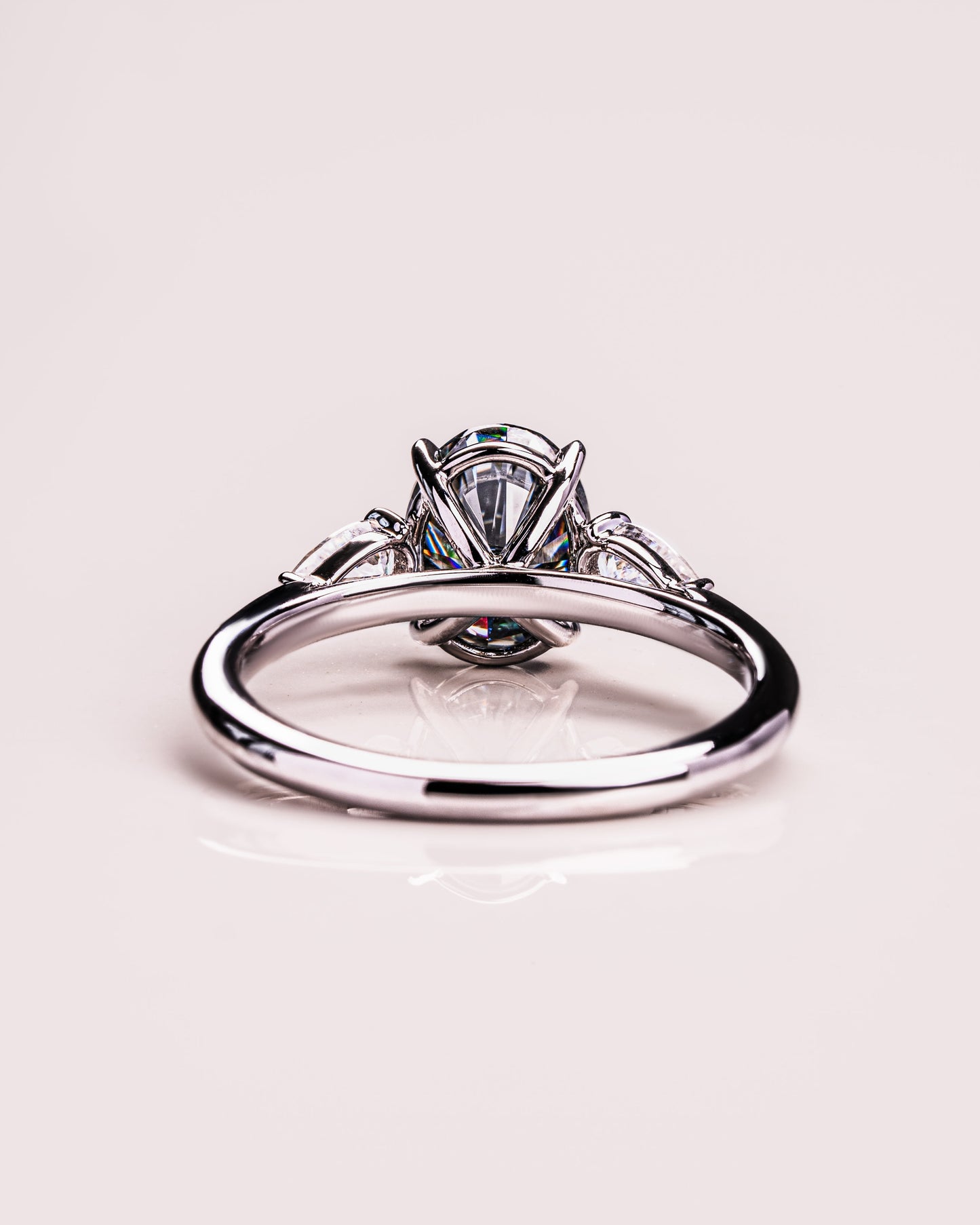 1.91 CT Oval Cut Three Stone Moissanite Engagement Ring