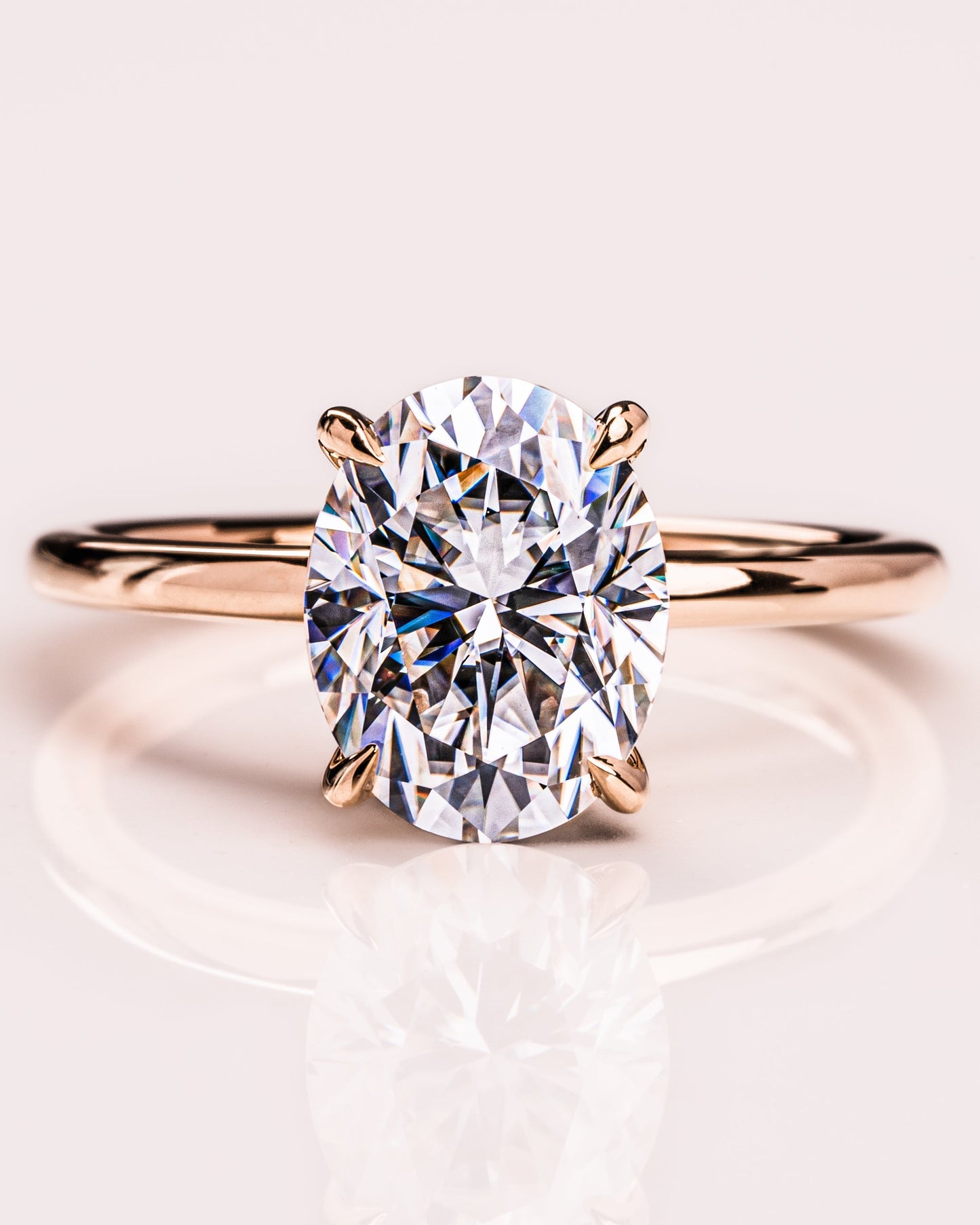 1.91 CT Oval Cut Solitaire Moissanite Engagement Ring