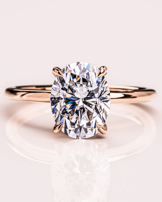 1.91 CT Oval Cut Solitaire Moissanite Engagement Ring