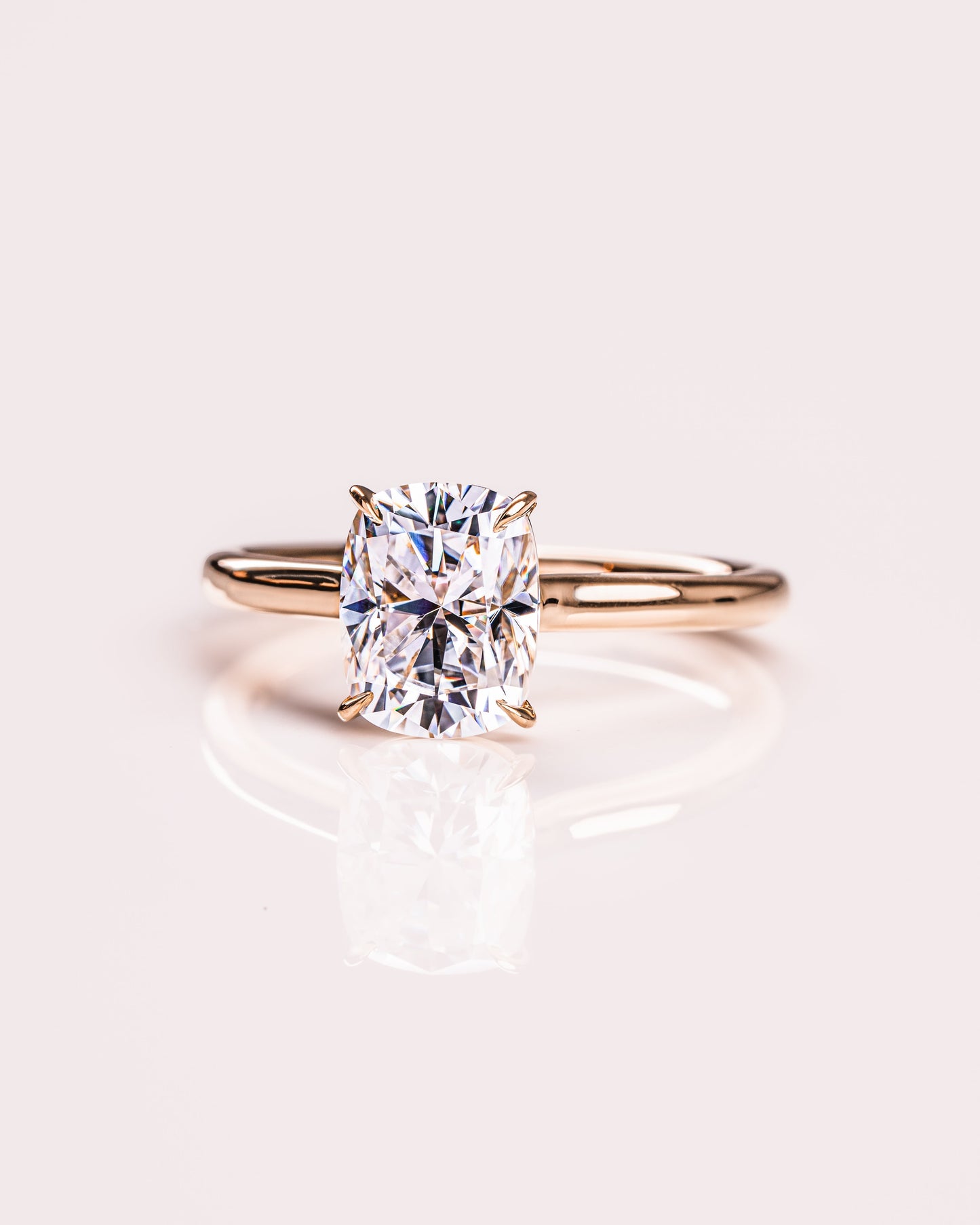 2.15 CT Cushion Cut Solitaire Moissanite Engagement Ring