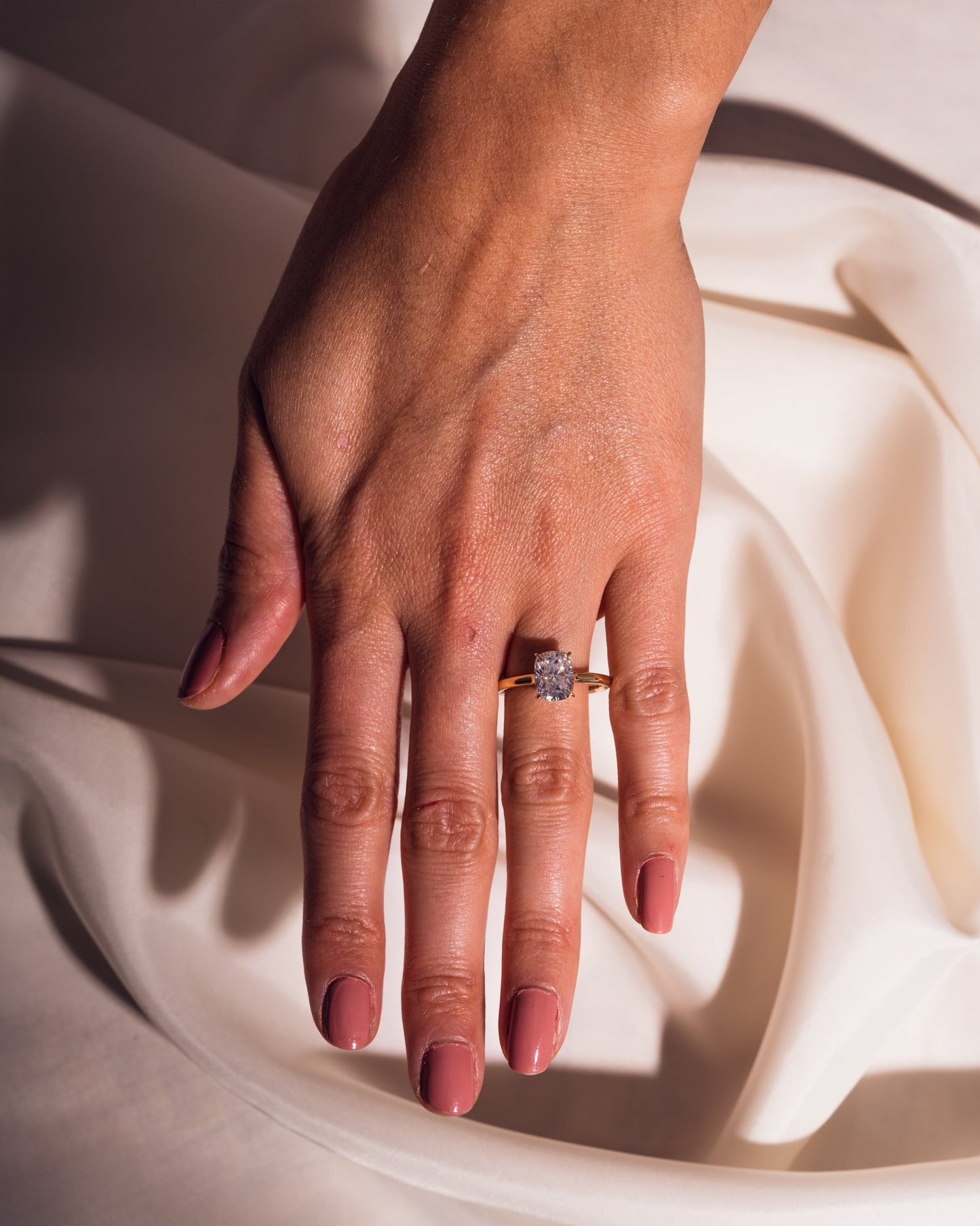 2.15 CT Cushion Cut Solitaire Moissanite Engagement Ring