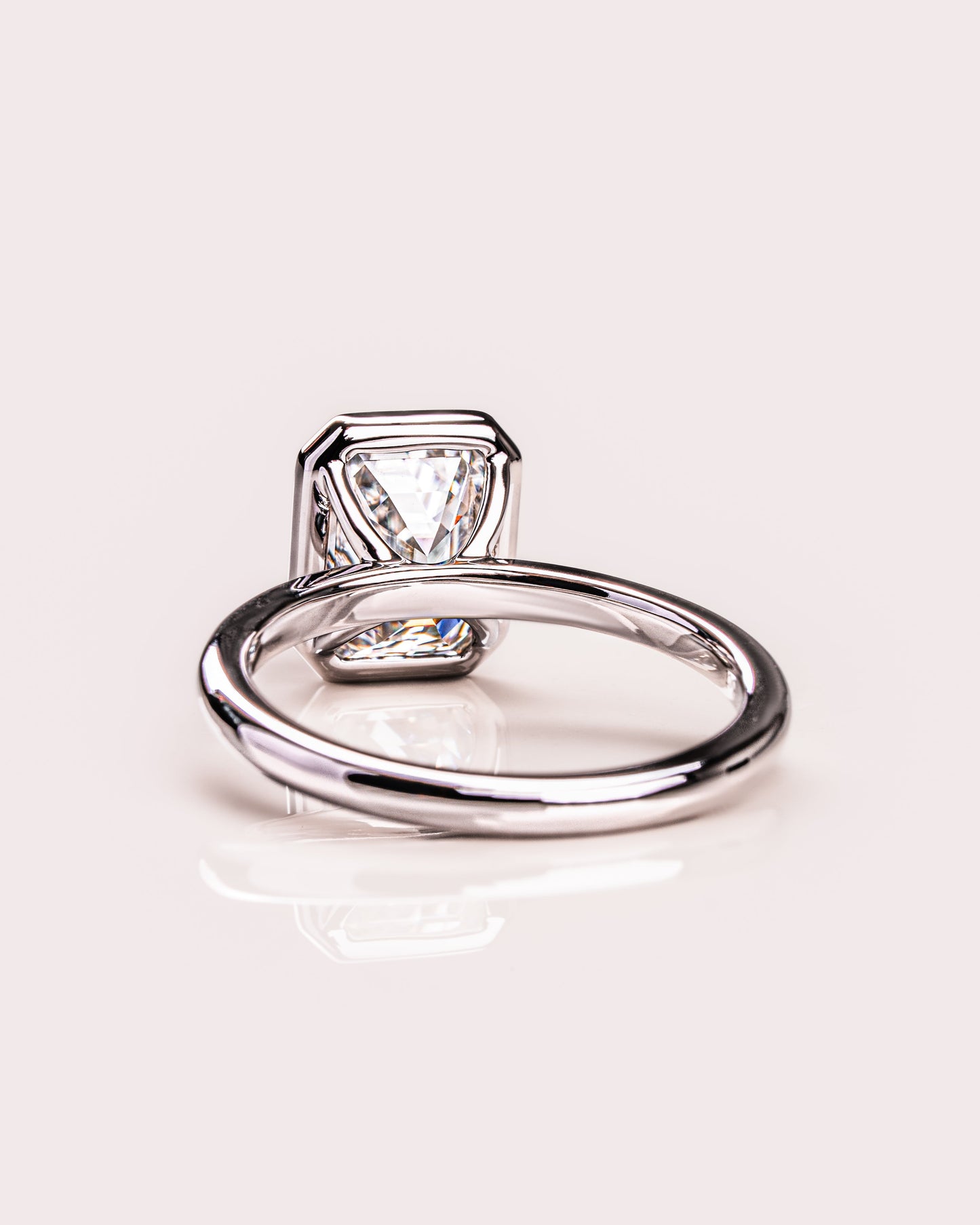 2.30 CT Emerald Cut Solitaire Bezel Setting Moissanite Engagement Ring