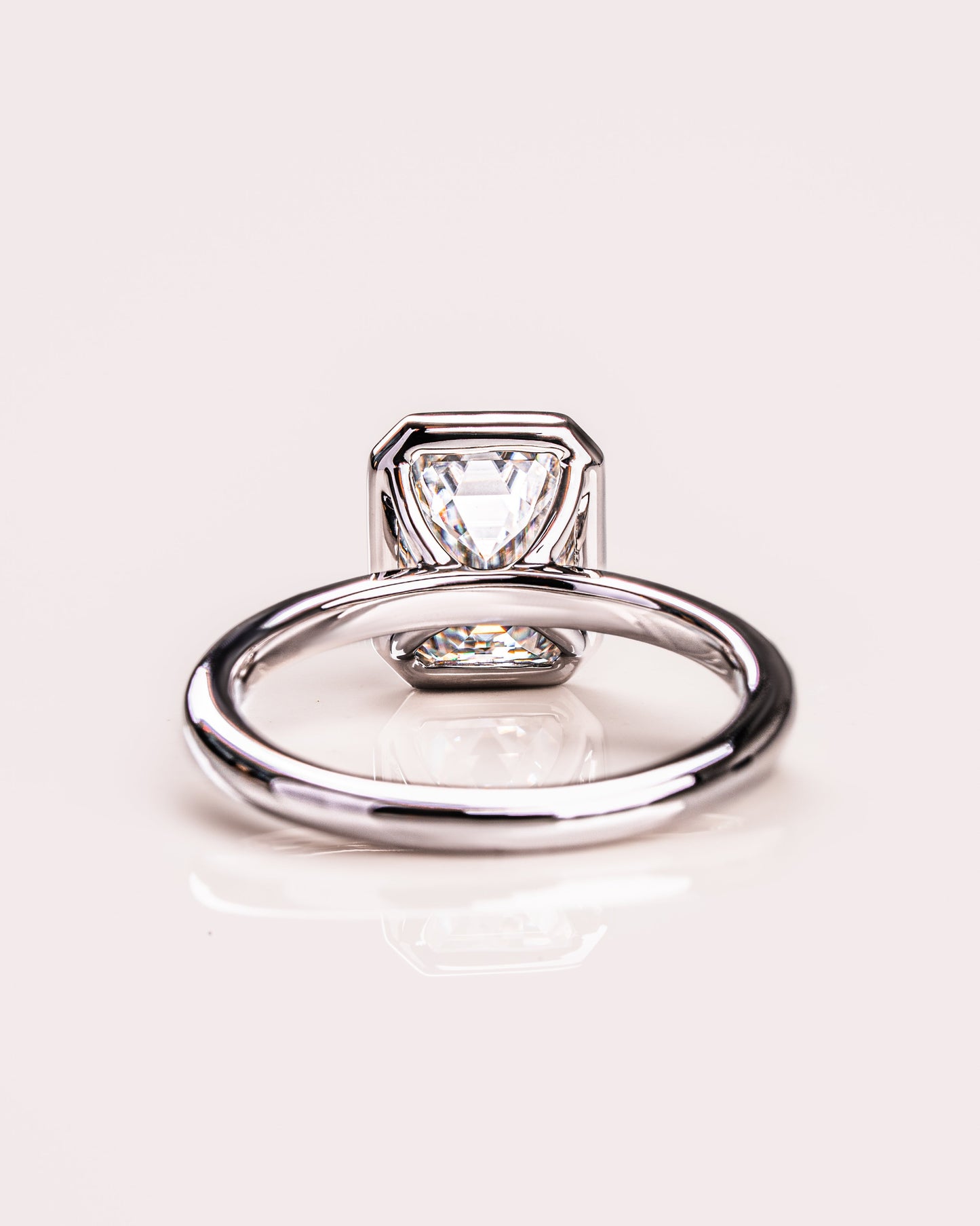 2.30 CT Emerald Cut Solitaire Bezel Setting Moissanite Engagement Ring