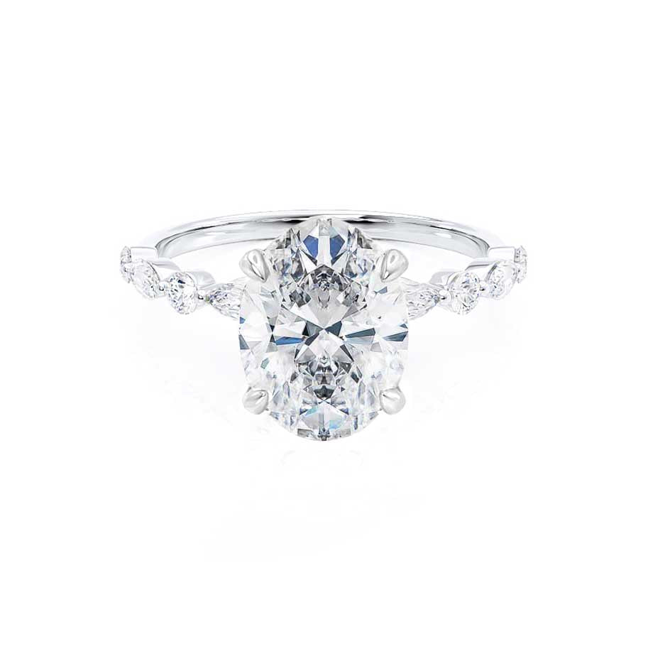 0.90 CT Oval Shaped Moissanite Solitaire Style Engagement Ring