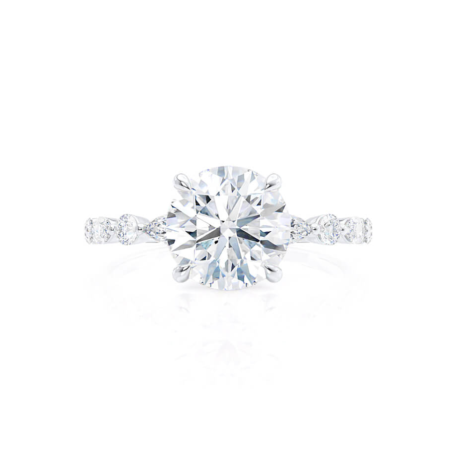 1.0 CT Round Shaped Moissanite Solitaire Engagement Ring