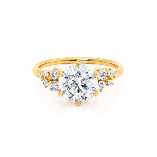 1.90 CT Round Shaped Moissanite Cluster Style Engagement Ring