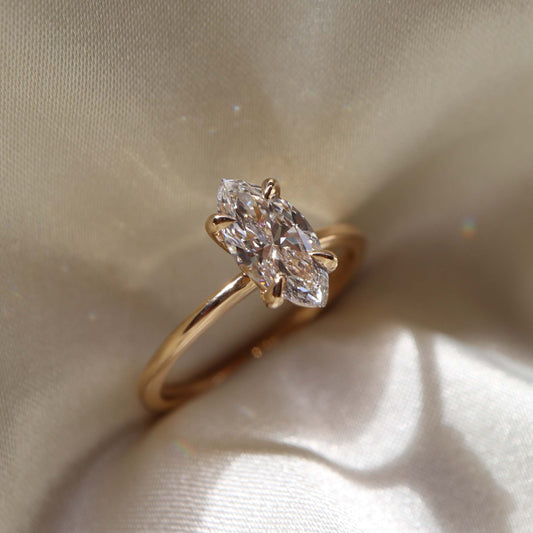 2 CT Marquise: Solitaire Lab Grown Diamond Engagement Ring