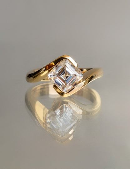 1.5 - 2.5 CT Asscher Cut Lab Grown Diamond Solitaire Engagement Ring
