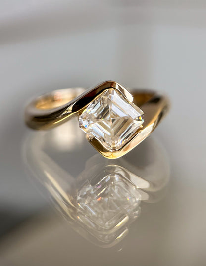 1.5 - 2.5 CT Asscher Cut Lab Grown Diamond Solitaire Engagement Ring