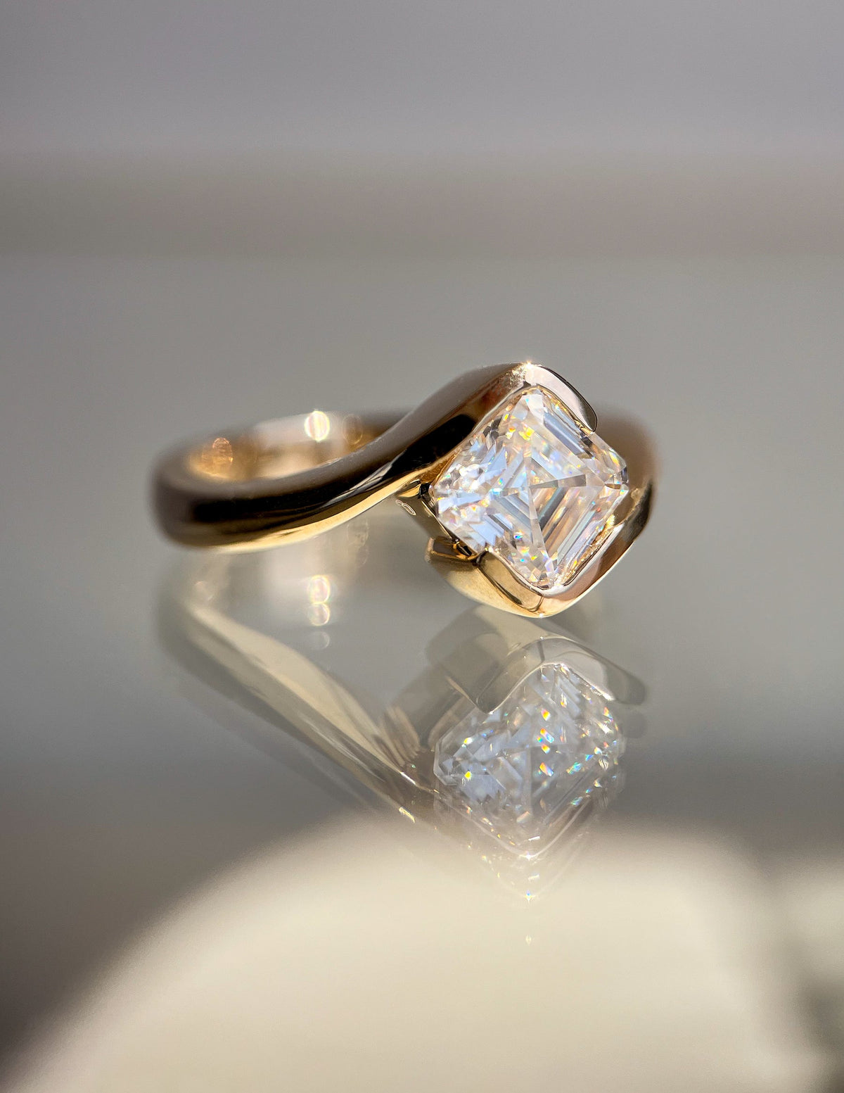 1.5 - 2.5 CT Asscher Cut Lab Grown Diamond Solitaire Engagement Ring