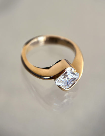 1.5 - 2.5 CT Asscher Cut Lab Grown Diamond Solitaire Engagement Ring