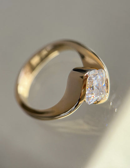 1.5 - 2.5 CT Asscher Cut Lab Grown Diamond Solitaire Engagement Ring