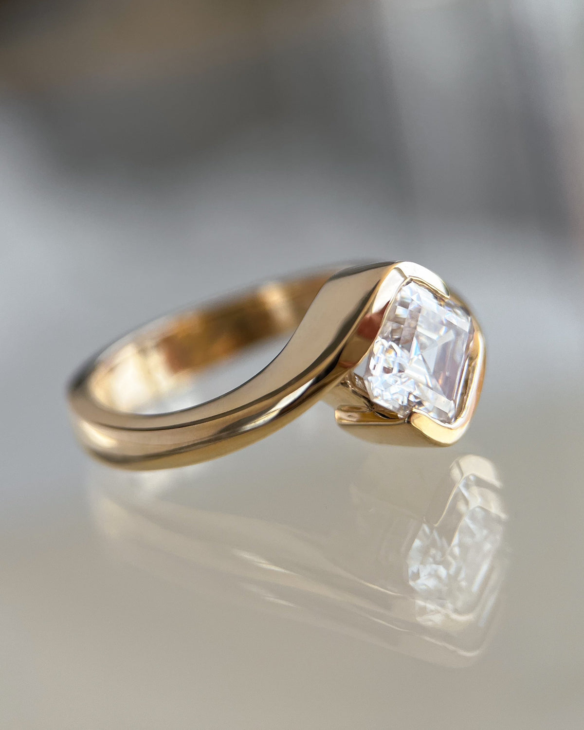 1.5 - 2.5 CT Asscher Cut Lab Grown Diamond Solitaire Engagement Ring