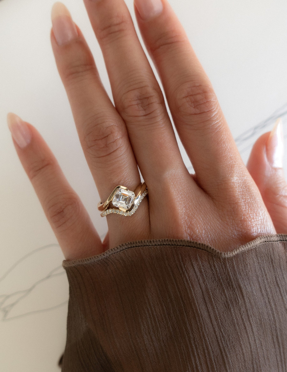1.5 - 2.5 CT Asscher Cut Lab Grown Diamond Solitaire Engagement Ring
