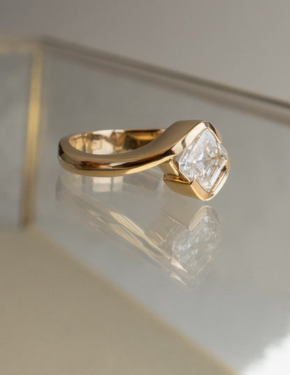 1.5 - 2.5 CT Asscher Cut Lab Grown Diamond Solitaire Engagement Ring