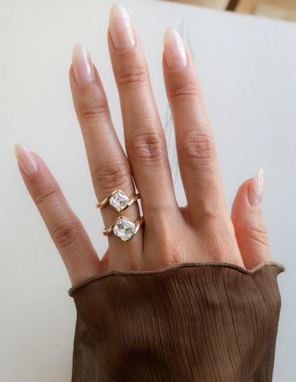 1.5 - 2.5 CT Asscher Cut Lab Grown Diamond Solitaire Engagement Ring
