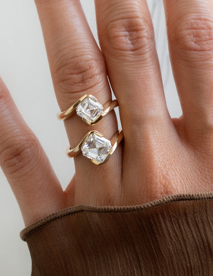 1.5 - 2.5 CT Asscher Cut Lab Grown Diamond Solitaire Engagement Ring