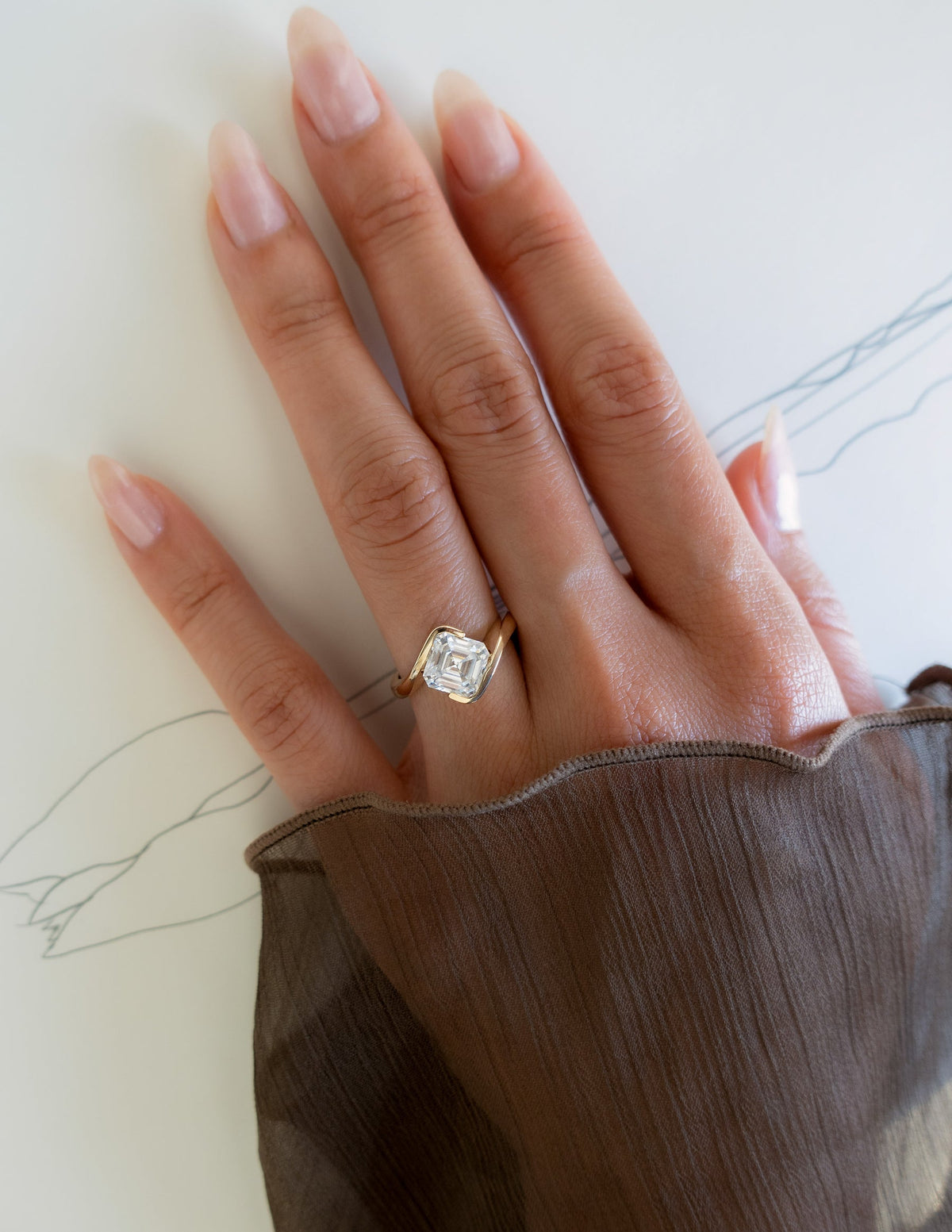1.5 - 2.5 CT Asscher Cut Lab Grown Diamond Solitaire Engagement Ring