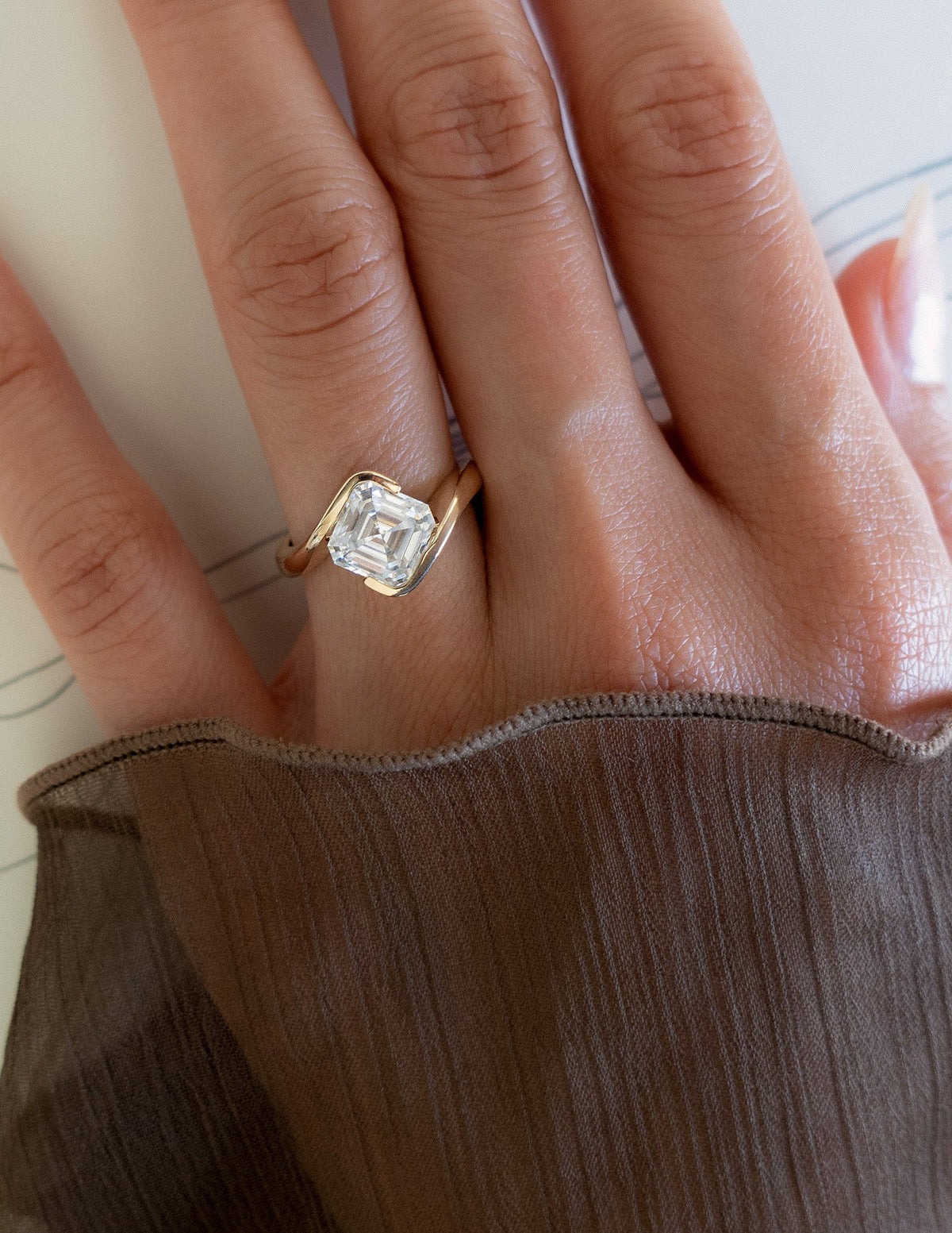 1.5 - 2.5 CT Asscher Cut Lab Grown Diamond Solitaire Engagement Ring