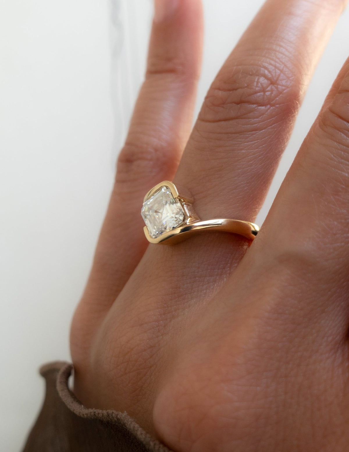 1.5 - 2.5 CT Asscher Cut Lab Grown Diamond Solitaire Engagement Ring