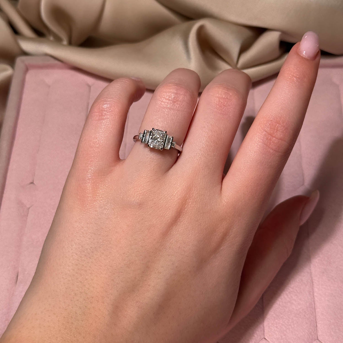 Bezel Emerald Lab Grown Diamond Engagement Ring: 2 CT