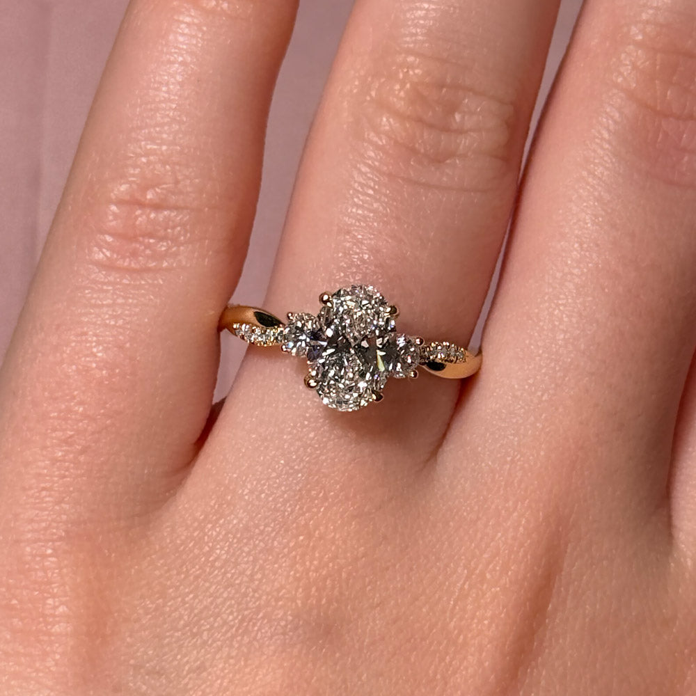 Bezel Emerald Lab Grown Diamond Engagement Ring: 2 CT